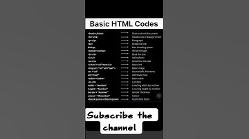 basic HTML codes #coding #html #html5 #css #css3 #vscode #java #javascript #php #codes #webdesign