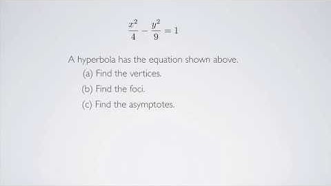 (Precalculus) Hyperbola Basics - Problem