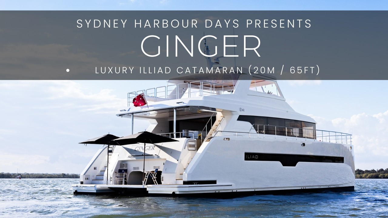 Ginger | 20m / 65ft Illiad Catamaran Lifestyle Video | Sydney Harbour Boat Hire