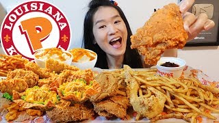 Popeyes!! mac n' cheese in waffle bowl, cajun fried chicken | mukbang
w/ crunchy asmr eating sounds