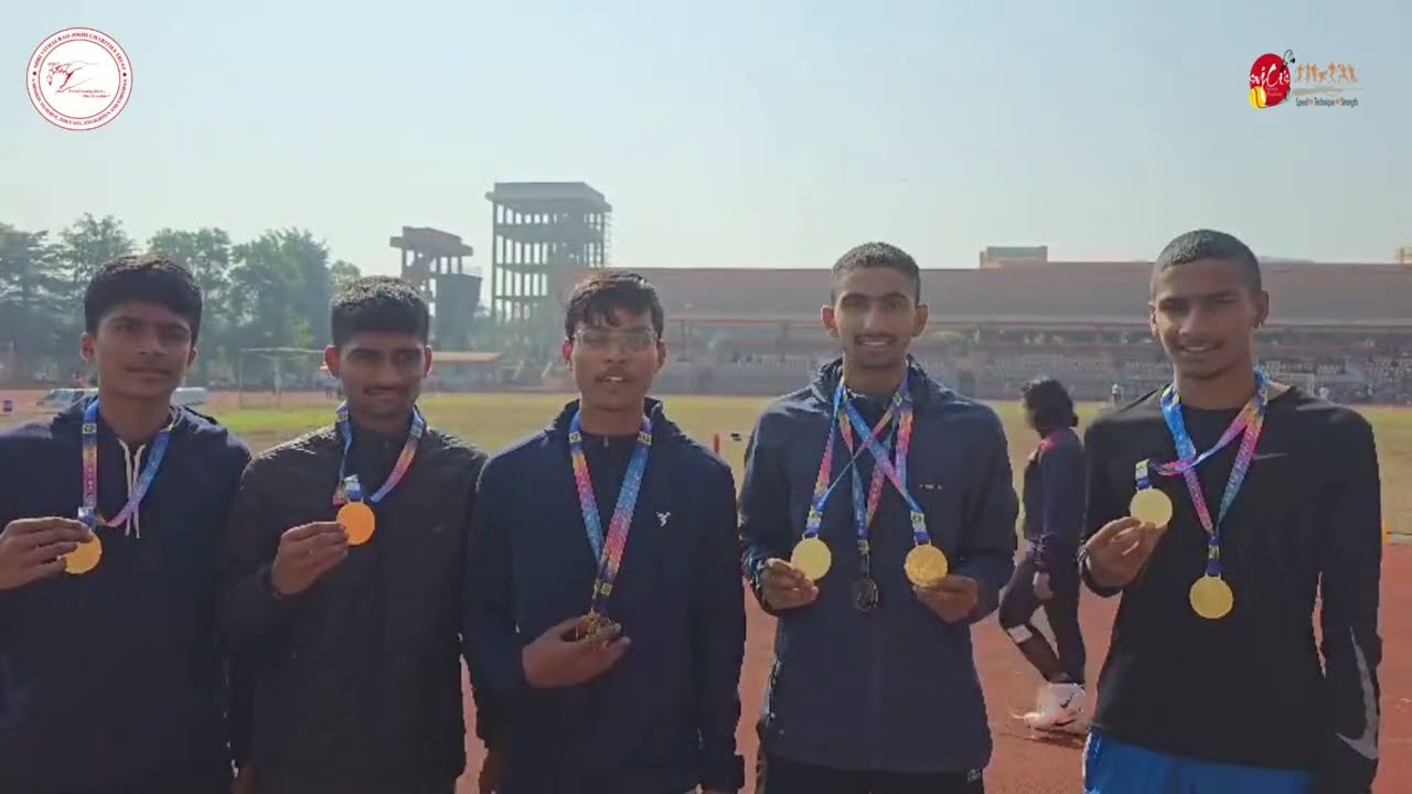 Double Victory! Kolhapur Division Relay Team Dominates State Championship at SVJCT Sports Academy