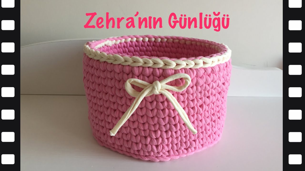 Penye Sepet Kenar Yapımı - Kolay Yuvarlak Sepet Kenar Yapımı - Penye İp