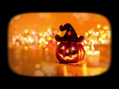 Cute Halloween Ambience & Music 🎃🍁 — Flickering Candle & Twinkling Lights 👻