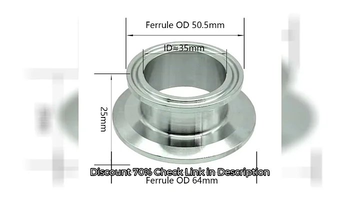 YQBS 2 Inch × 1.5 Inch Sanitary Fitting End Cap  Tri Clamp Ferrul Reducer Stainless Steel 304 Sanita
