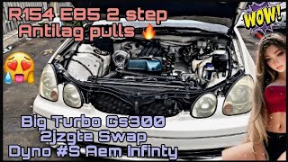 600whp Big Turbo Gs300 Lexus 2jzgte R154 final video !! Dyno tune 2 step anti-lag