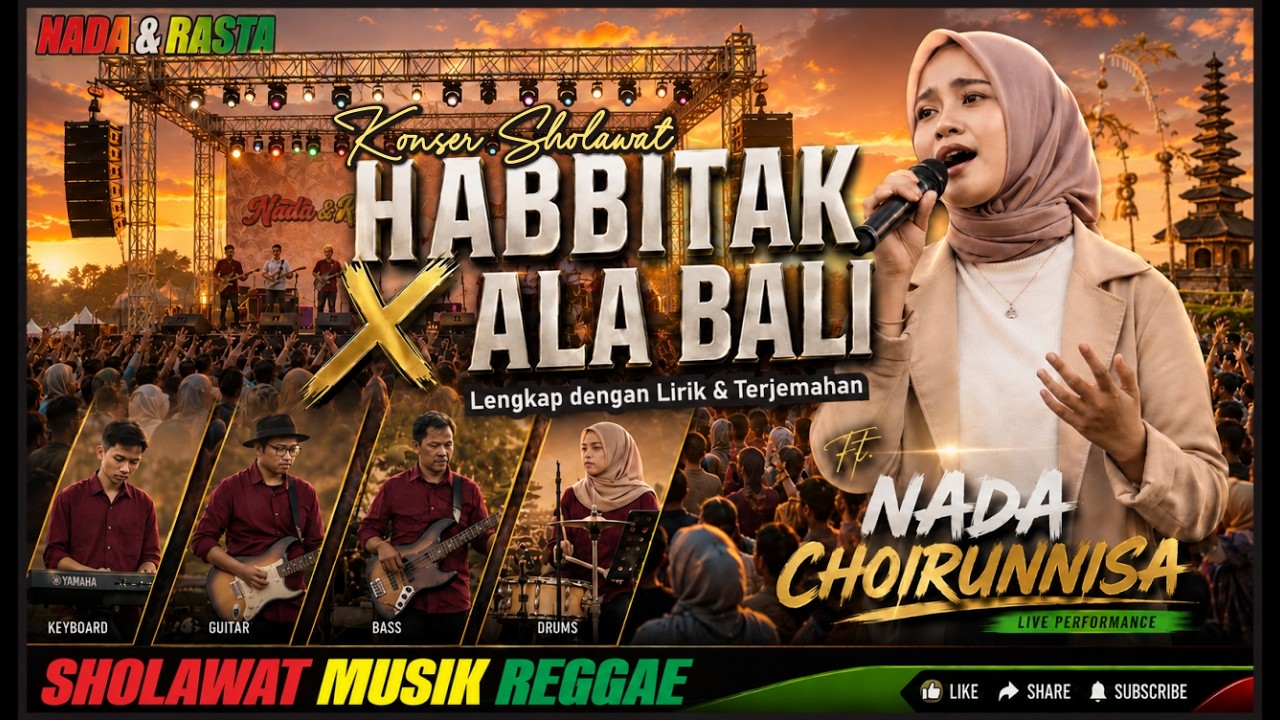 Sholawat Habbitak X Ala Bali Viral  Lirik \u0026 Terjemahanya Versi Reggae Enak Didengar
