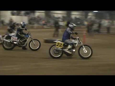 2013 Caldwell Idaho motorcycle indoor short track heat race #265 Rich Dermody and #22 Dave Keil