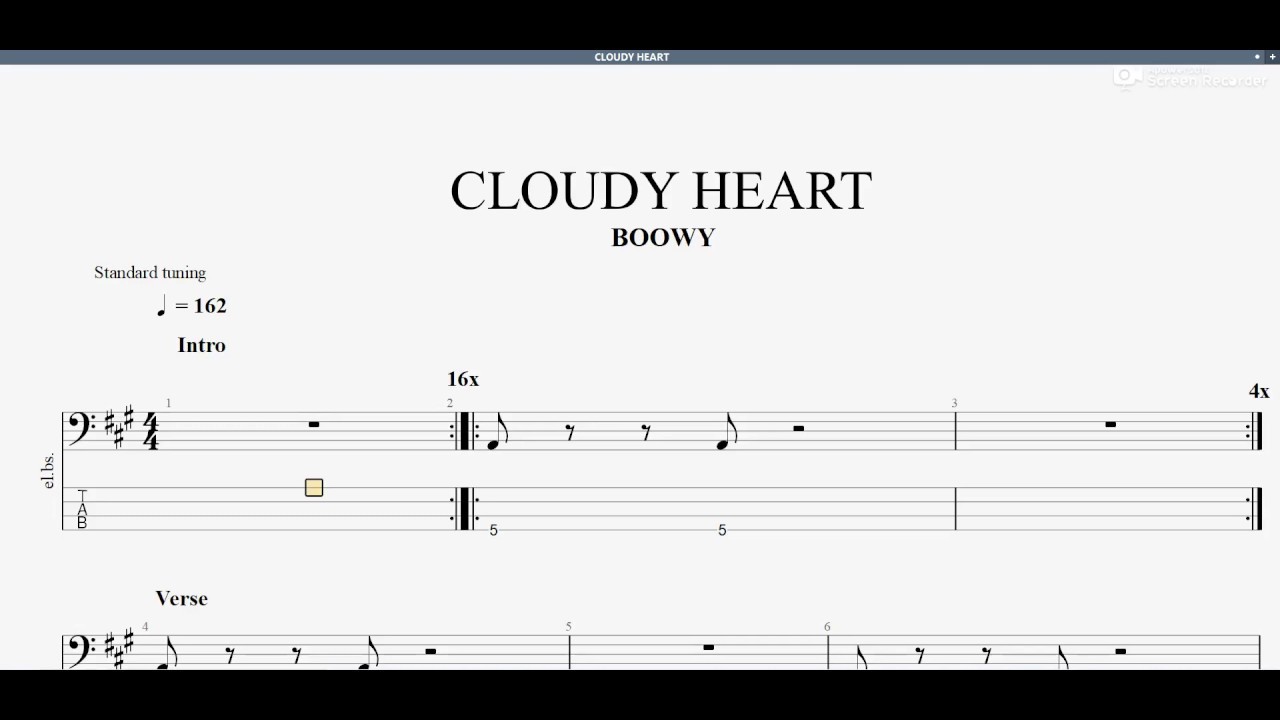 Cloudy Heart Boowy ベースtab譜 Youtube