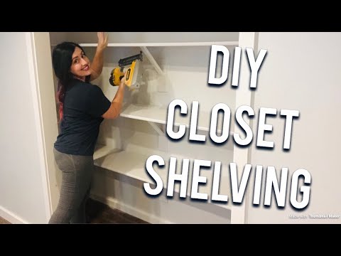 DIY CLOSET SHELVING - how I made shelves for our playroom