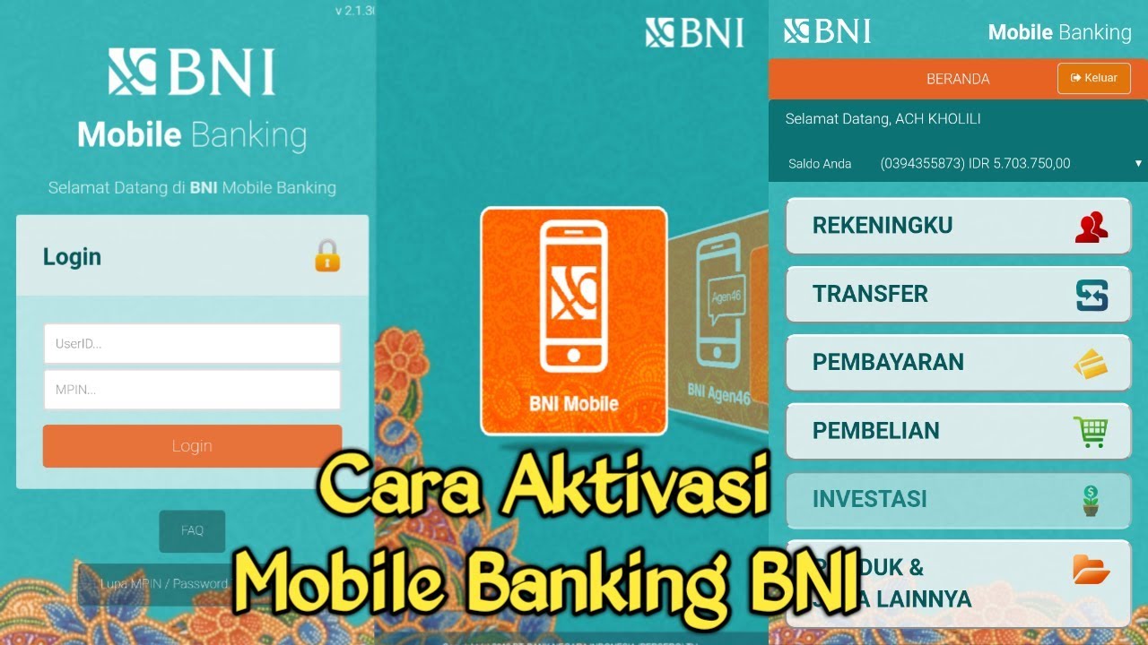 Cara Aktivasi Mobile Banking Bni Youtube