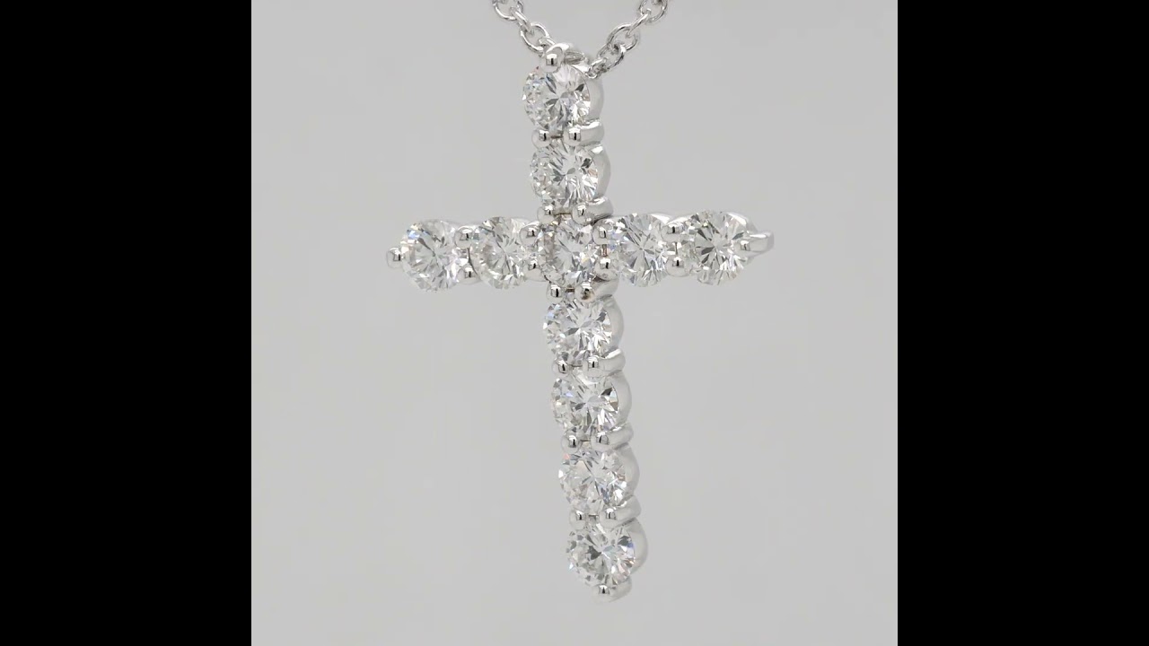 1.02 Ct Diamond Cross Pendant F Vs  #Diamond #Whitegold #Jewelry
