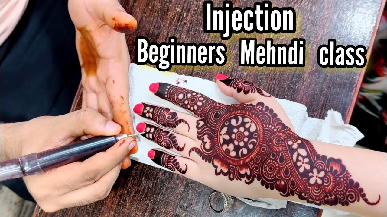Mehndi Class -1 For Beginners | Leran Basic Shapes Of Injection Mehndi ...