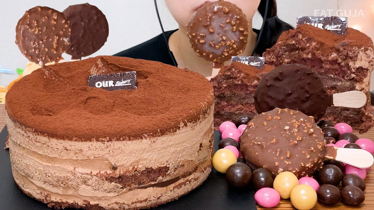 더티초코케이크🍫 페레로 아이스스틱바🍫🍫 디저트 먹방 Chocolate Cake Ice Cream Dessert Mukbang