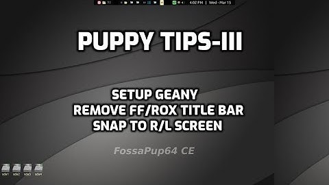 Puppy LInux Tips-III:  random tips on how to use Puppy, using F96-CE4.iso