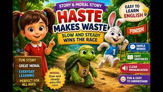 The Rabbit & Turtle Race| Slow and Steady Wins the Race | Moral Story in Easy English | Kiki’s World