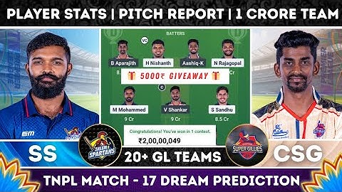 SS vs CSG Dream11, SS vs CSG Dream11 Prediction, SS vs CSG TNPL Dream11 Team Today, SS vs CSG TNPL