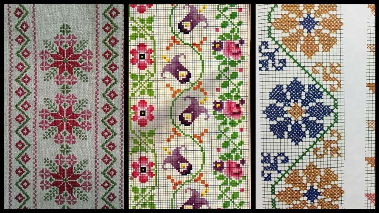 New and easy cross stitch border hand embroidery design/Dusuti ke design