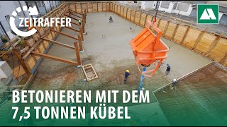 Betonieren und Glätten in der Behnkenkammer im Zeitraffer