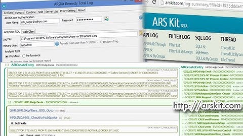 ARSKit Remedy Log Analyzer