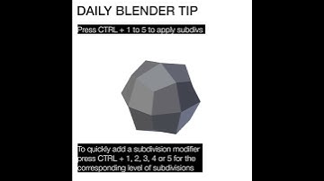 Daily Blender Tip #12 - Quickly Toggle Subdiv Levels