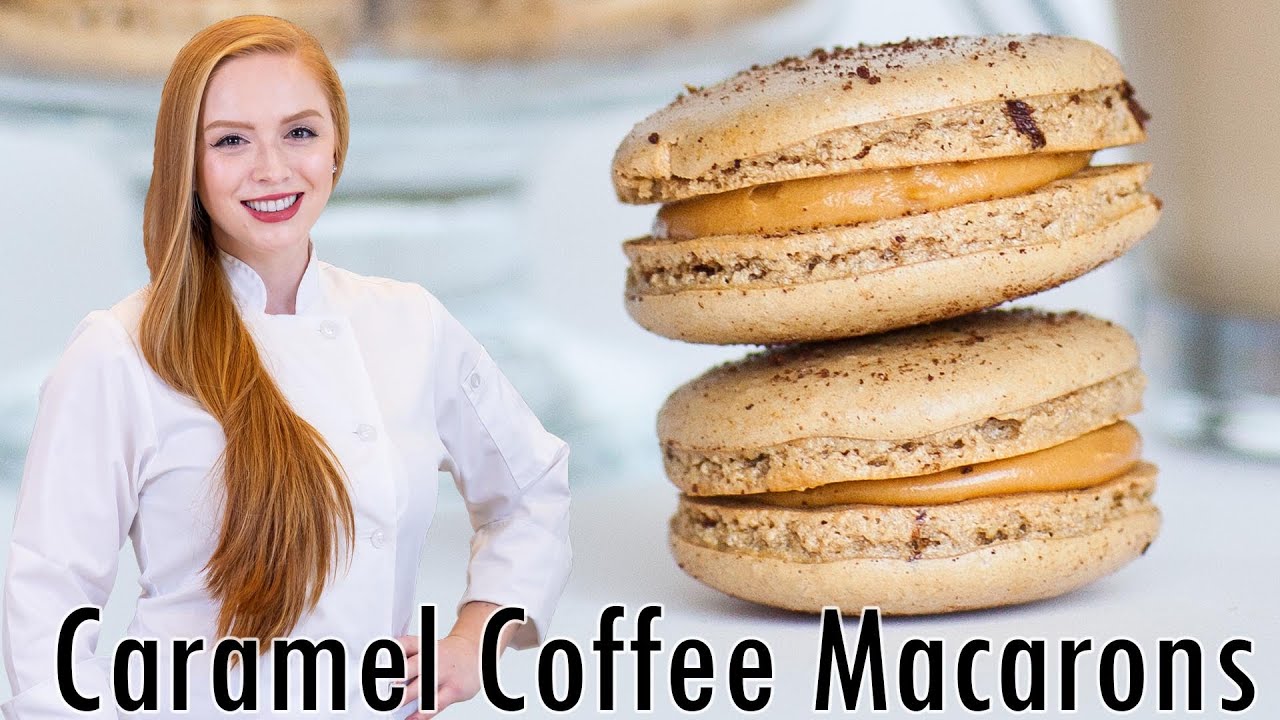 Coffee Macarons with Caramel Filling - The BEST French Macarons!