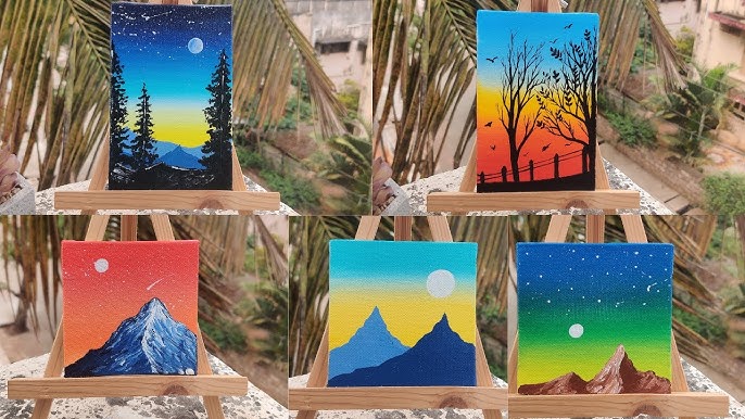 5 tiny canvas painting, Complete Guide on Blending Technique