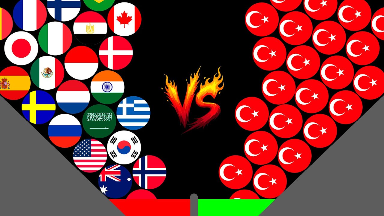 🚨 THIS WAS NOT EXPECTED! 25 Turkeys VS 25 Countries Marble Race in Algodoo! Who will win?