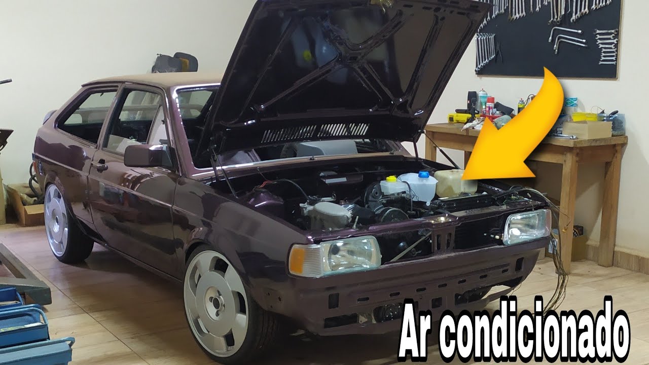 Como instalar condensador do ar condicionado gol quadrado.
