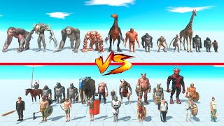 Melee Team vs Team With Weapons - Animal Revolt Battle Simulator