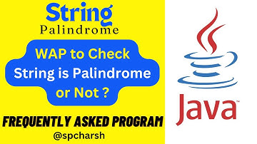 Palindrome String | Program to check String is Palindrome or Not in Hindi 2024 | @spcharsh #java