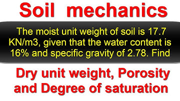 Porosity, Dry unit weight and Degree of saturation || Soil mechanics