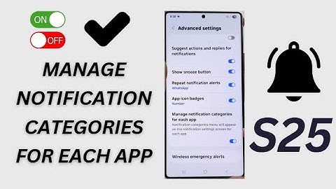 ⚙️Galaxy S25/S25+/Ultra: How to Enable/Disable Manage Notification Categories for Each App