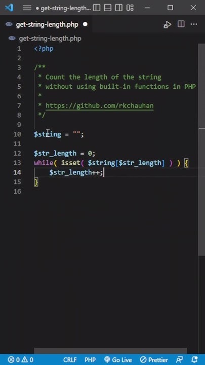 Count the length of the string without using built-in functions in PHP ...