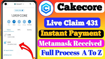 How to withdraw Cake core, Live Claim 431 Cake token, with wallet connect, Core chain Network add