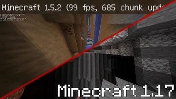 Digging Straight Down in Minecraft Alpha VS 1.17