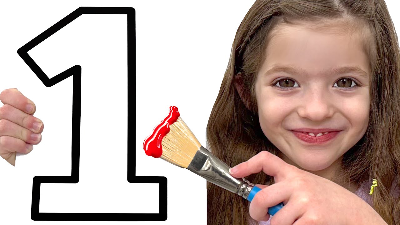 Adel is Painting Numbers | Best Learning Video for Toddlers!