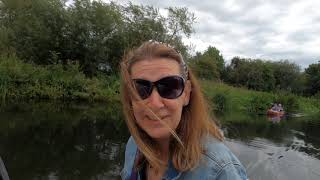 A day out in a boat on the river Lea in hertfordshire