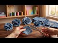 DIY flower | how to make flower from old jeans | DIY denim flowers # Upcycle old jeans