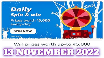 Amazon Funzone Daily Spin and Win Quiz Answers Today|13 November 2022 | Daily Quiz Time