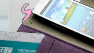 Soft Cotton Leather Wallet Case for Samsung Galaxy S3 S 3 screenshot 2