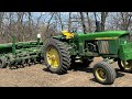 Seeding hay, john Deere 4020 and Great Plains Drill