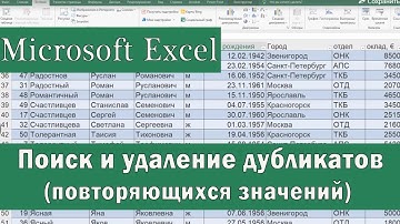 Поиск и удаление повторяющихся данных в Excel