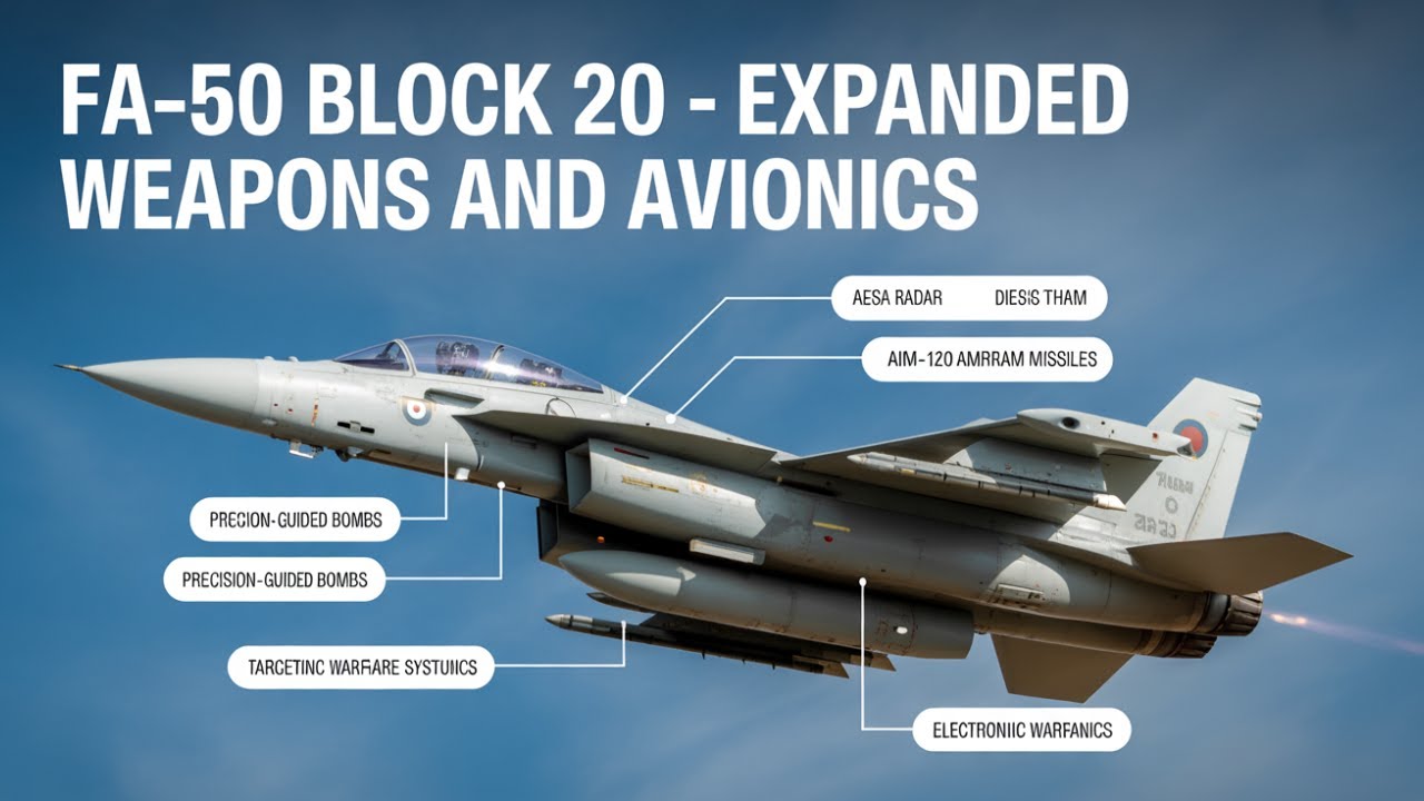 FA-50 Block 20: истребитель нового поколения для нанесения ударов и противовоздушной обороны.