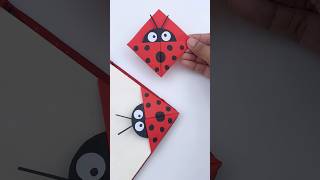 Super easy ladybug  bookmark from paper #shorts #art #craft #youtubeshorts #ladybug #books #love