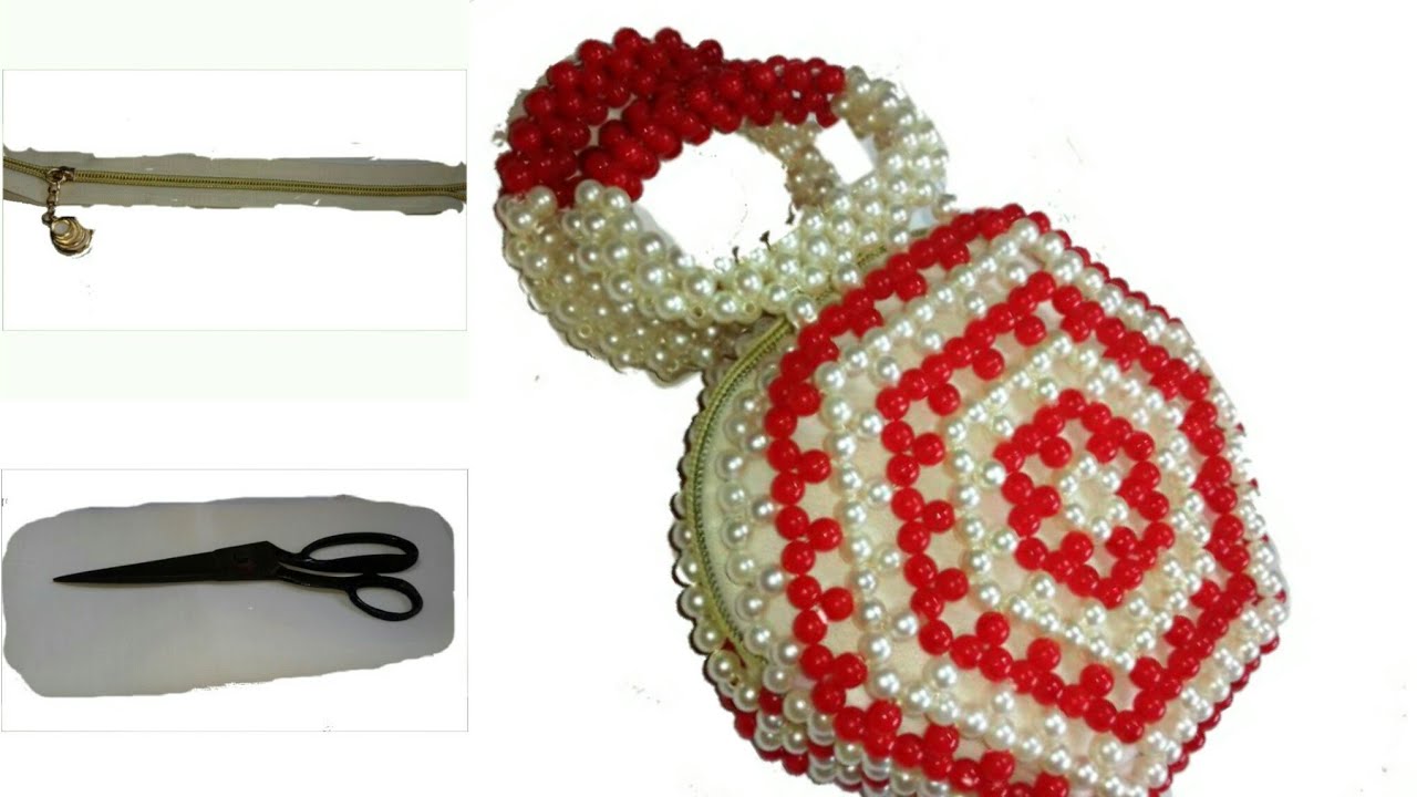 পুতির ব্যাগে কাপড় লাগানো/How to make beaded bag cloth/join cloth with bag