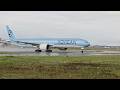 Korean Air Boeing 777 Powerful Takeoff from Frankfurt Runway West ✈️🇰🇷 | Rainy FRA Departure