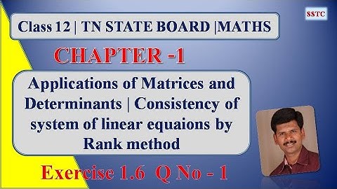 Class 12 Maths | Chapter 1| Application of Matrices and Determinants| Exercise 1.6  Q.No.1