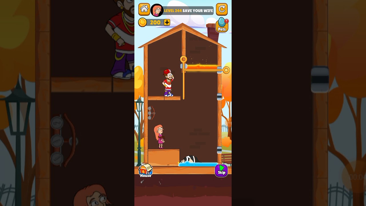 Home Pin - How To Loot? - Pull Pin Puzzle iOS Android Gameplay Level 244 Walkthrough