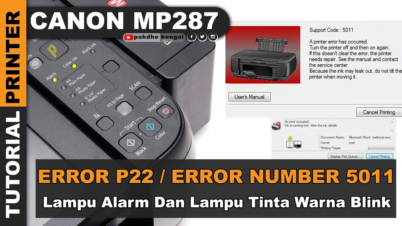 Canon pixma mg5520 error code 5011