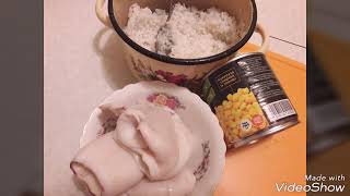 Постный салат с кальмарами Постный салат с кальмарами